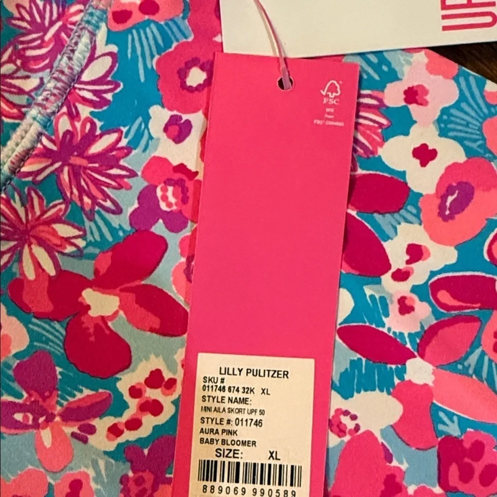 Lilly Pulitzer girls mini Aila skort UPF 50+ in aura pink baby bloomer XL NWT